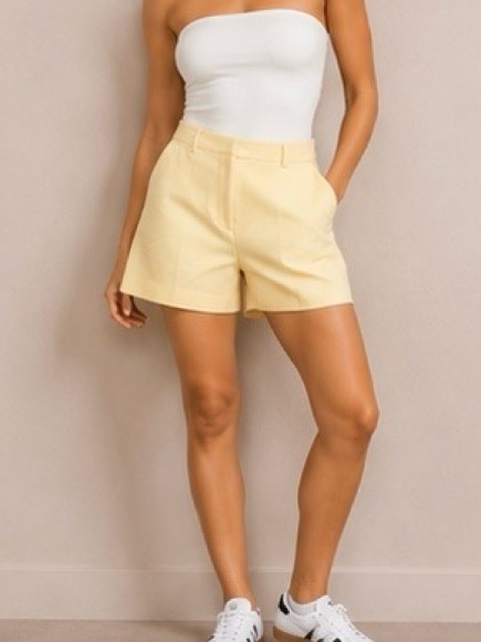 Express Butter Yellow Tailored Shorts